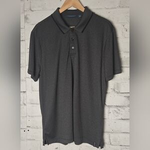 Perry Ellis Charcoal Grey Pattern Golf Polo Shirt Men’s L